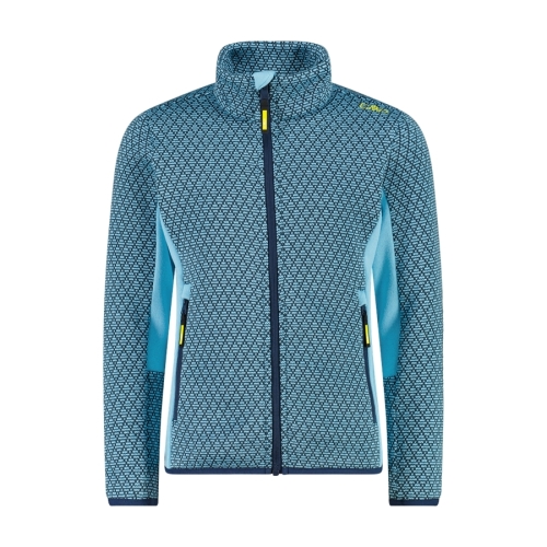 Bluza polarowa dziewczęca CMP rozpinana Knit Tech - turkusowa 35H1595/11LU