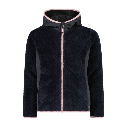 Bluza polarowa dziewczęca CMP z kapturem HighLoft - szara 35P1545/U911