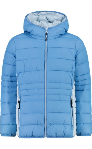 Kurtka pikowana dziewczęca CMP z kapturem Feel Warm - niebieska 35Z1415/L615