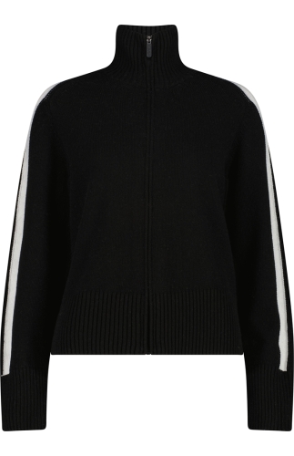 Bluza turystyczna damska CMP rozpinana ze stójką Knit Tech - czarna 7H26605/U901