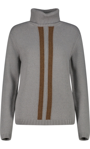 Bluza turystyczna damska CMP Knit Tech - szara z brązowym paskiem 7H76603/U607