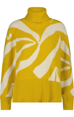 Bluza turystyczna damska CMP Knit Tech - żółto-kremowa wzorzysta 7H76604/R441