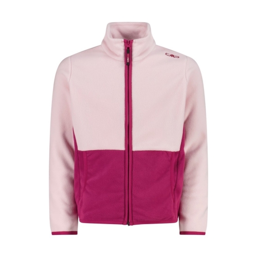 Bluza polarowa dziewczęca CMP ze stójką - jasnoróżowo-amarantowa 33H4315/38CZ
