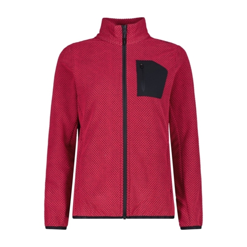 Bluza polarowa damska CMP rozpinana ze stójką - czerwona 35H2866/C839