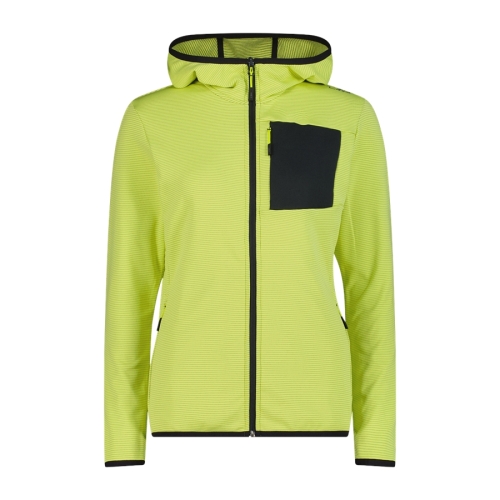 Bluza turystyczna damska CMP rozpinana z kapturem - żółta 35G2926/E014