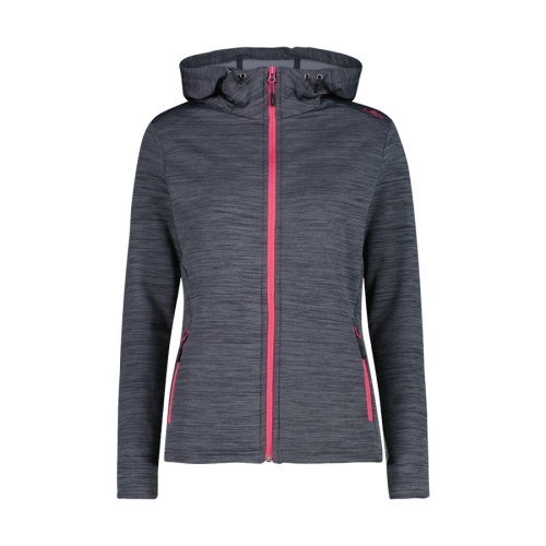 Bluza turystyczna damska CMP rozpinana z kapturem - szara 30E9676/60UT