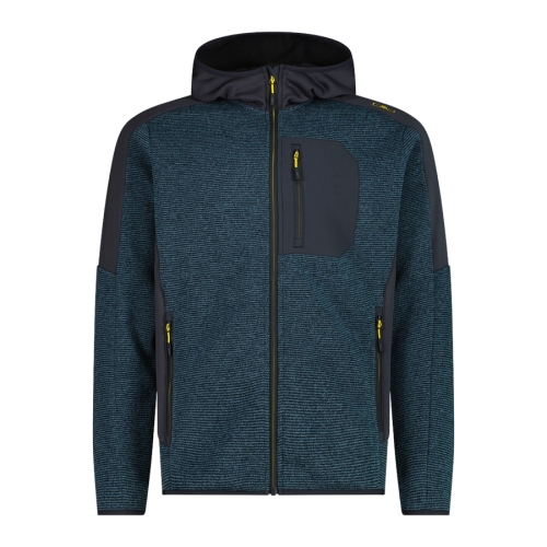 Bluza turystyczna męska CMP z kapturem Knit Tech - niebieska 35H1787/14LU